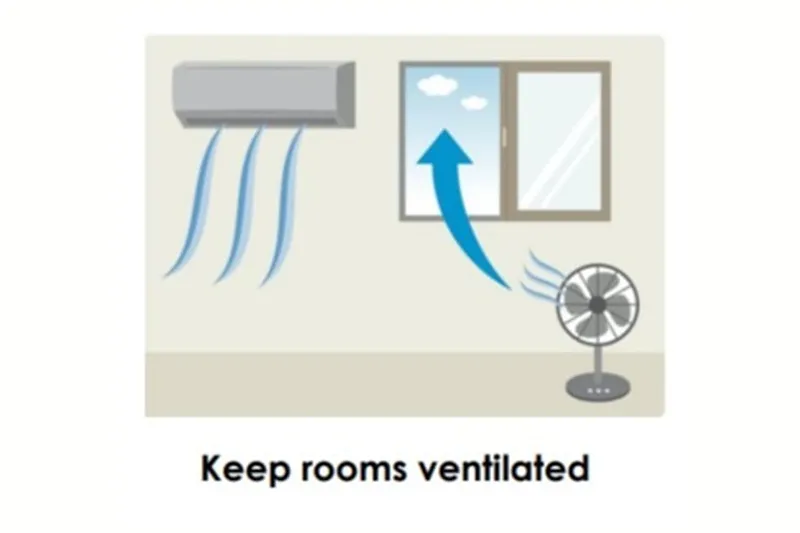 Keep rooms ventilated