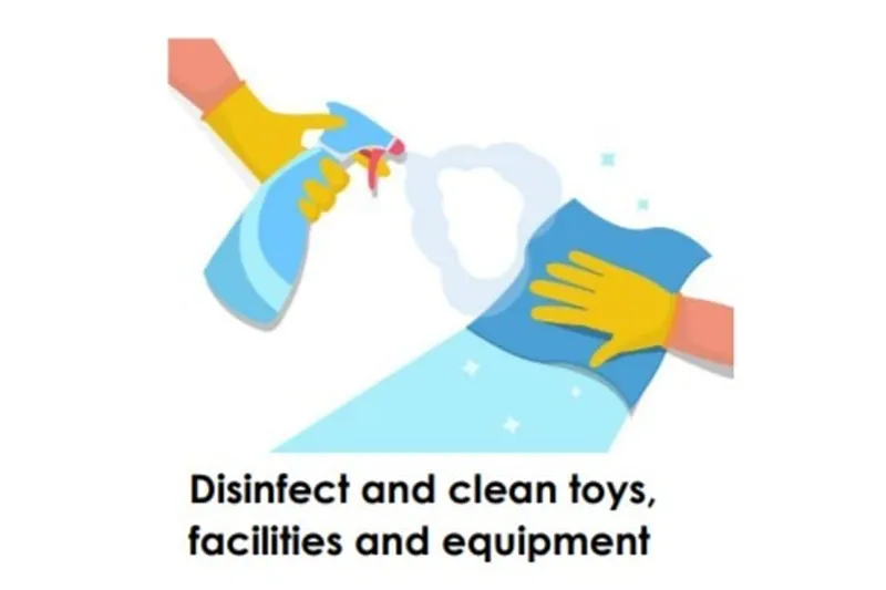 Disinfect and clean toys, facilities and equipment
